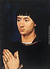 Rogier Van Der Weyden Canvas Paintings - Portrait Diptych of Jean de Gros right wing